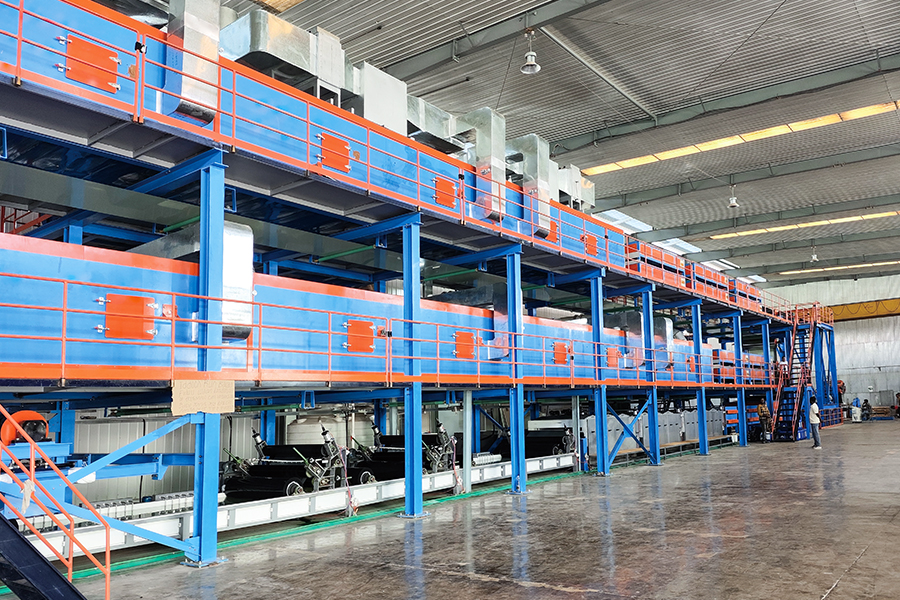 Ligne de production de cuisson double en aluminium à revêtement triple couleur